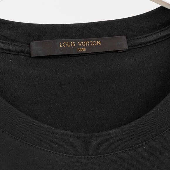 Louis Vuitton Black Cotton-Jersey Damier-Pocket T-Shirt - Picture 5 of 6